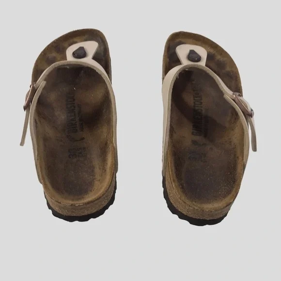 Birkenstock Sandals: Gizeh Birko-Flor Pearl White 38 L7 - Picture 5 of 10